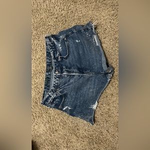 Dark blue distressed Short shorts from target